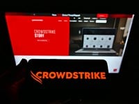 crowdstrike logo on smartphone screen